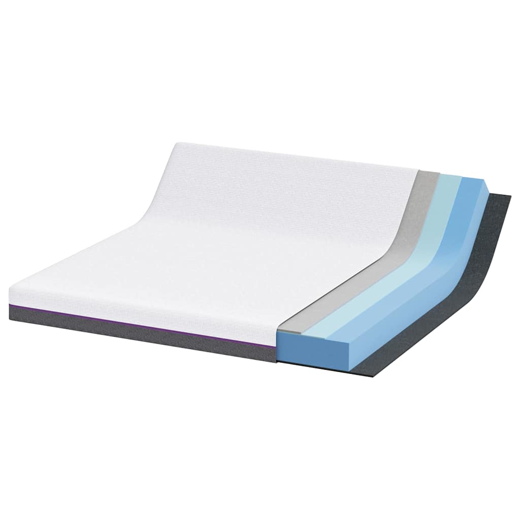 Matratze Weiß und Grau 180 x 200 cm Memory Foam