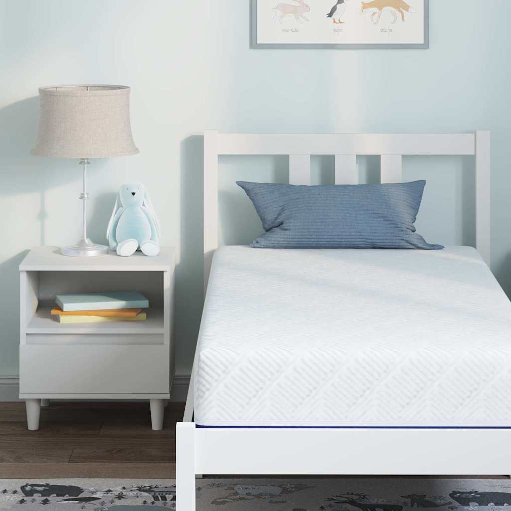Matratze Weiß und Blau 80 x 160 cm Jacquard-Stoff