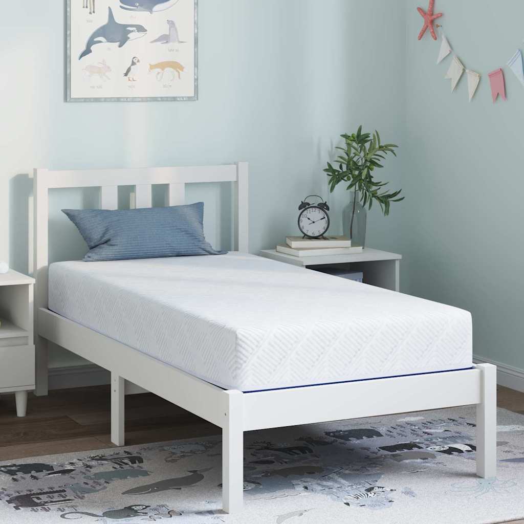 Matratze Weiß und Blau 80 x 160 cm Jacquard-Stoff