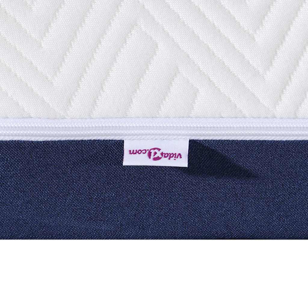 Matratze Weiß und Blau 140 x 190 cm Jacquard-Stoff