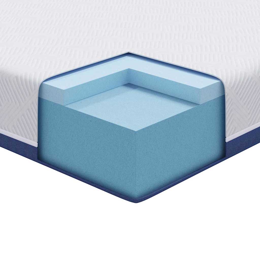 Matratze Weiß und Blau 140 x 190 cm Jacquard-Stoff