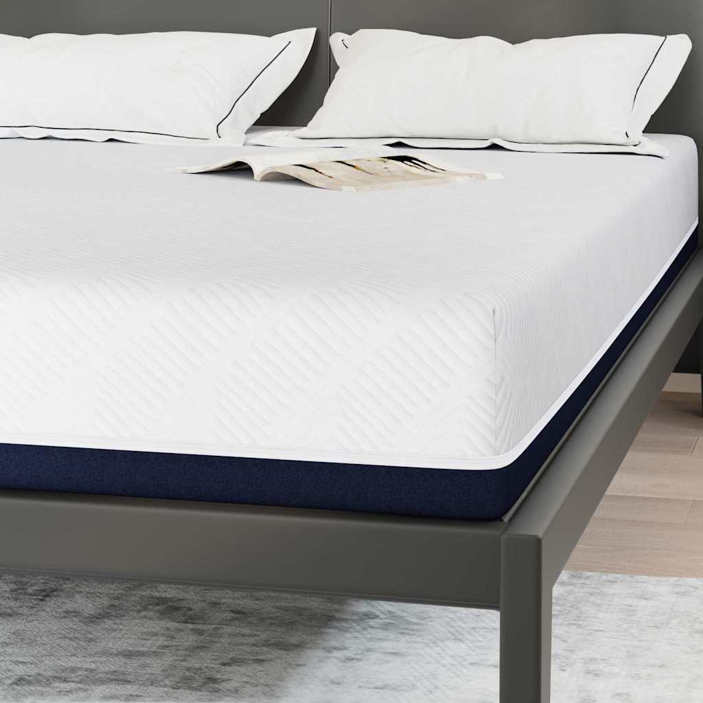 Matratze Weiß und Blau 140 x 190 cm Jacquard-Stoff