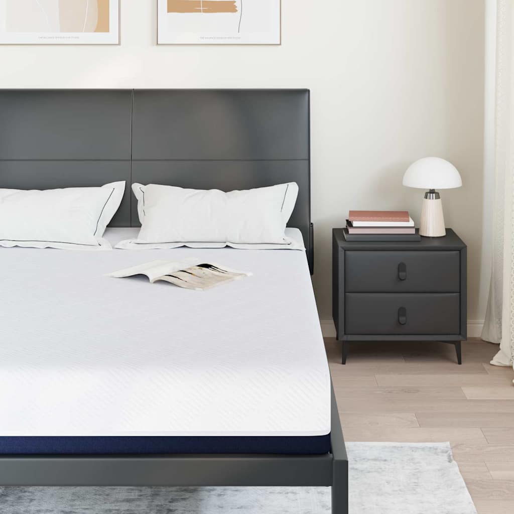 Matratze Weiß und Blau 140 x 190 cm Jacquard-Stoff