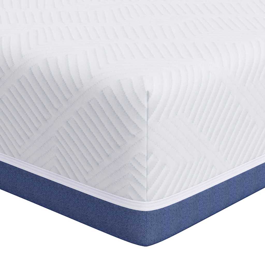 Matratze Weiß und Blau 140 x 190 cm Jacquard-Stoff