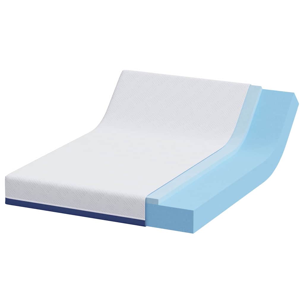 Matratze Weiß und Blau 140 x 190 cm Jacquard-Stoff