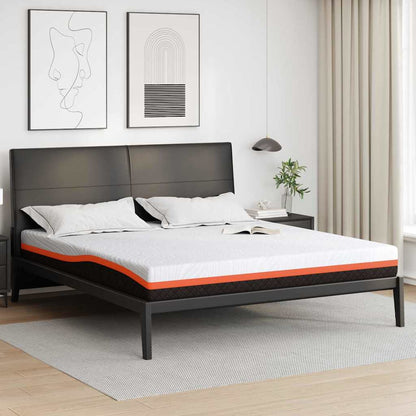 Matratze Weiß und Schwarz 180 x 200 cm Jacquard-Stoff