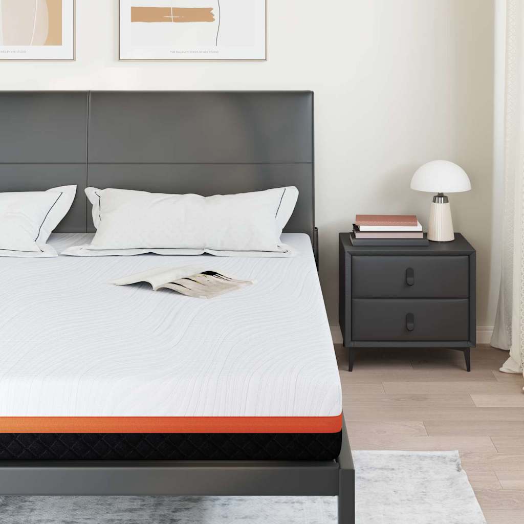 Matratze Weiß und Grau 200 x 200 cm Gel-Speicherschaum