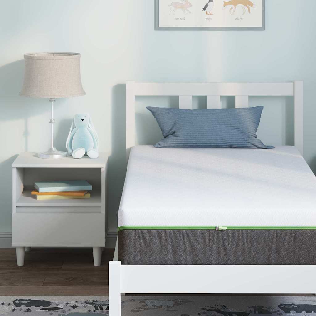 Matratze Weiß und Grau 80 x 160 cm Taschenfeder