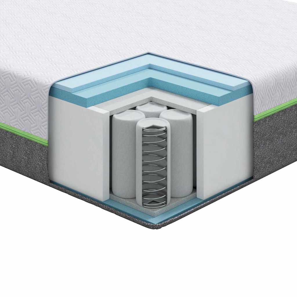 Matratze Weiß und Grau 140 x 190 cm Taschenfeder