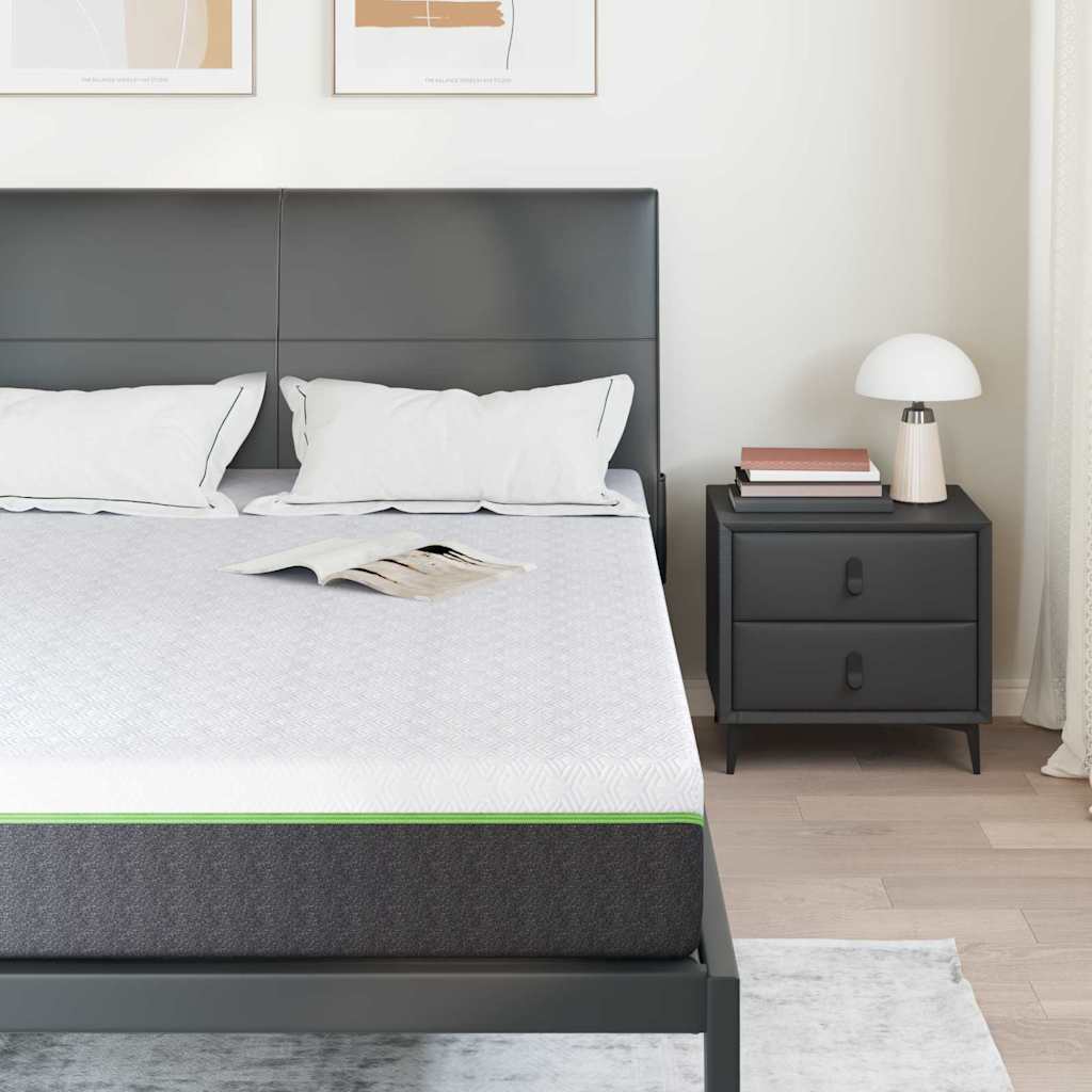 Matratze Weiß und Grau 140 x 200 cm Taschenfeder