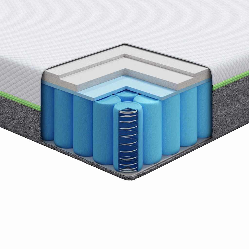 Matratze Weiß und Grau 80 x 160 cm Taschenfeder