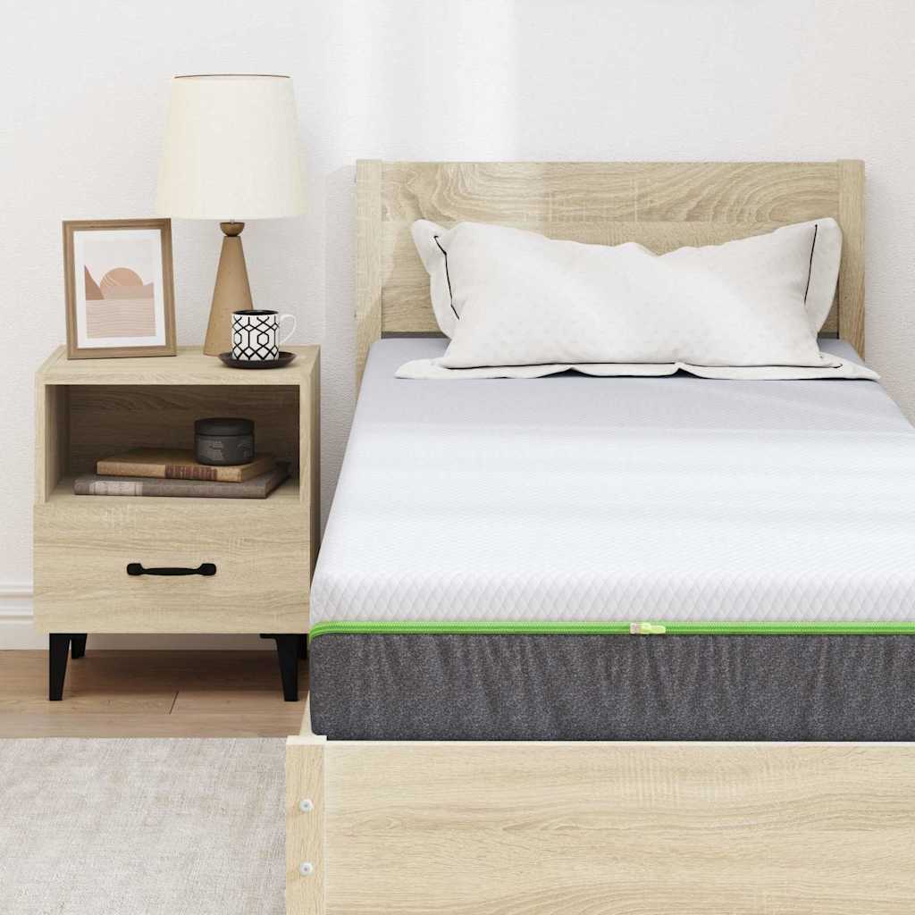 Matratze Weiß und Grau 80 x 200 cm Taschenfeder