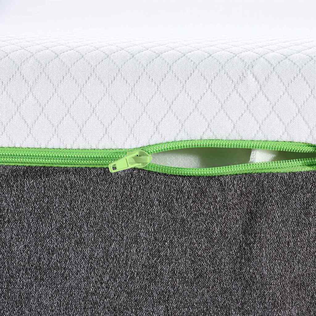 Matratze Weiß und Grau 140 x 190 cm Jacquard-Stoff