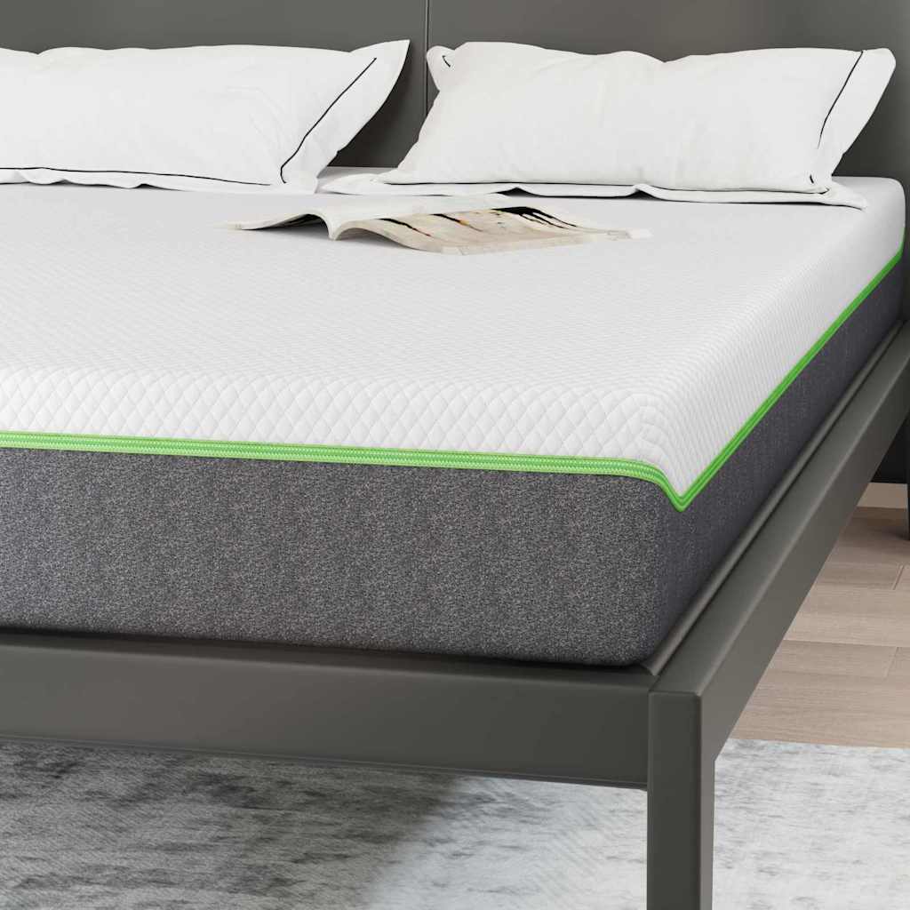 Matratze Weiß und Grau 140 x 190 cm Jacquard-Stoff