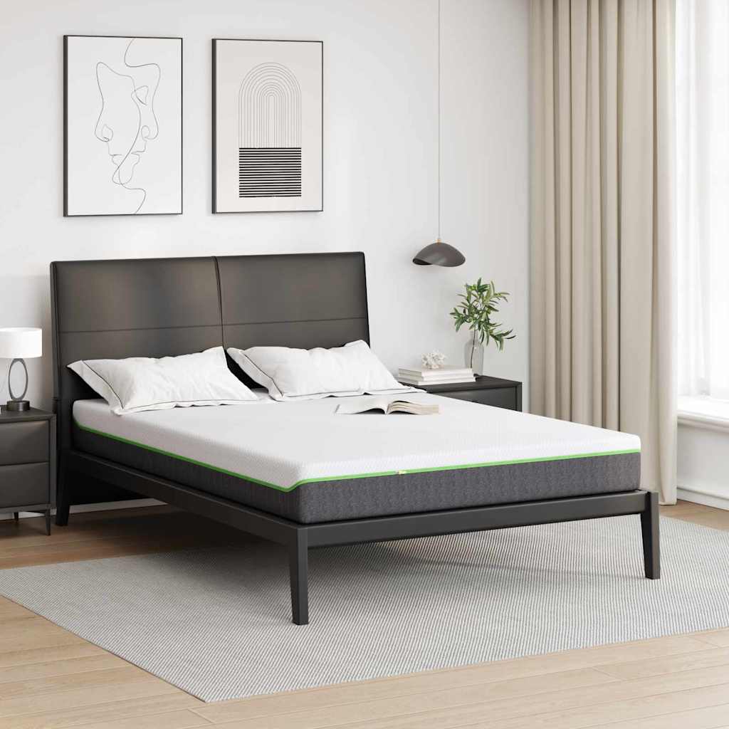 Matratze Weiß und Grau 140 x 190 cm Jacquard-Stoff