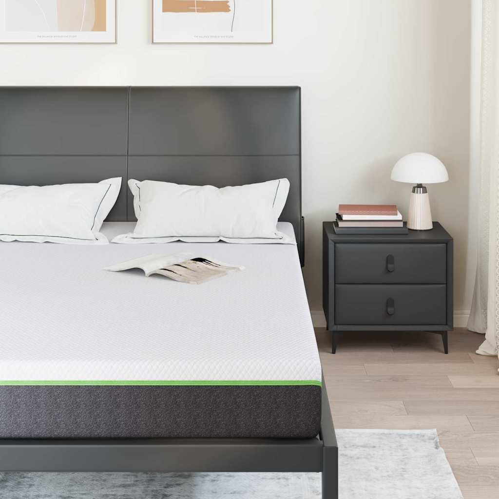 Matratze Weiß und Grau 140 x 190 cm Jacquard-Stoff