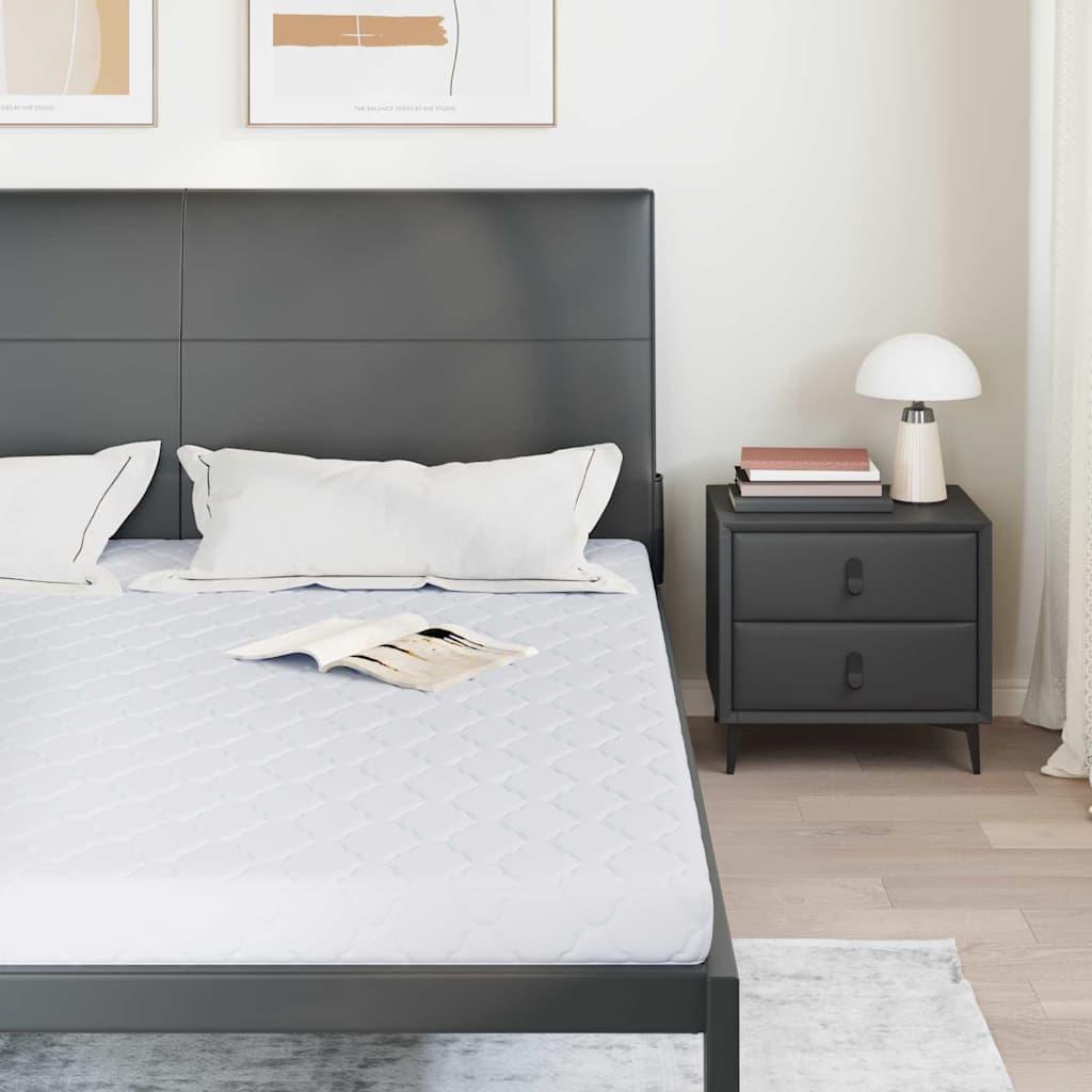 Matratze mit Kokosnusschicht Weiß 200 x 180 cm PU-Schaum