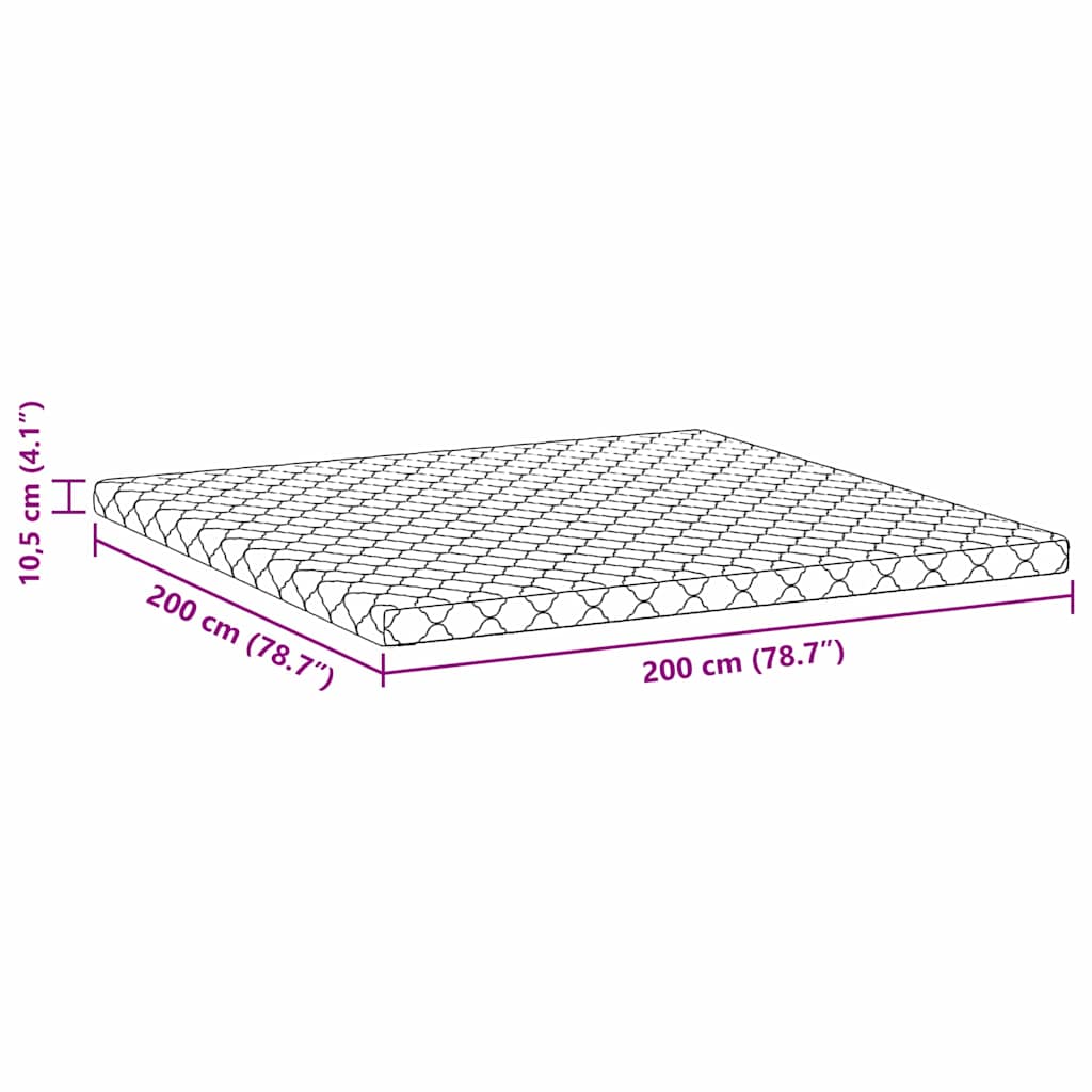 Matratze Weiß 200 x 200 cm Jacquard-Stoff