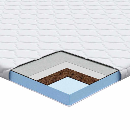 Kokosnuss Topper Weiß 70 x 200 cm Jacquard-Stoff