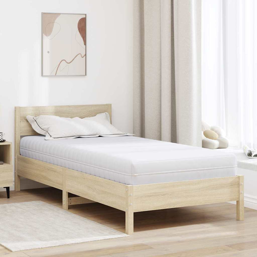 Matratze mit Kokosnusschicht Mittelfest 90 x 190 cm Weiß