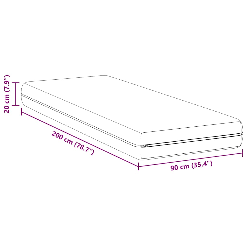 Matratze mit Kokosnusschicht Weiß 90 x 200 cm Taschenfeder