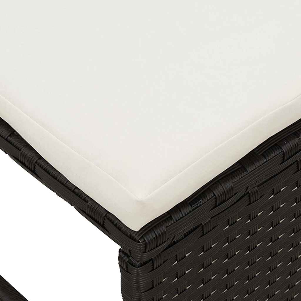 Gartensofa-set 6 stk. Schwarz und Creme Poly-Rattan