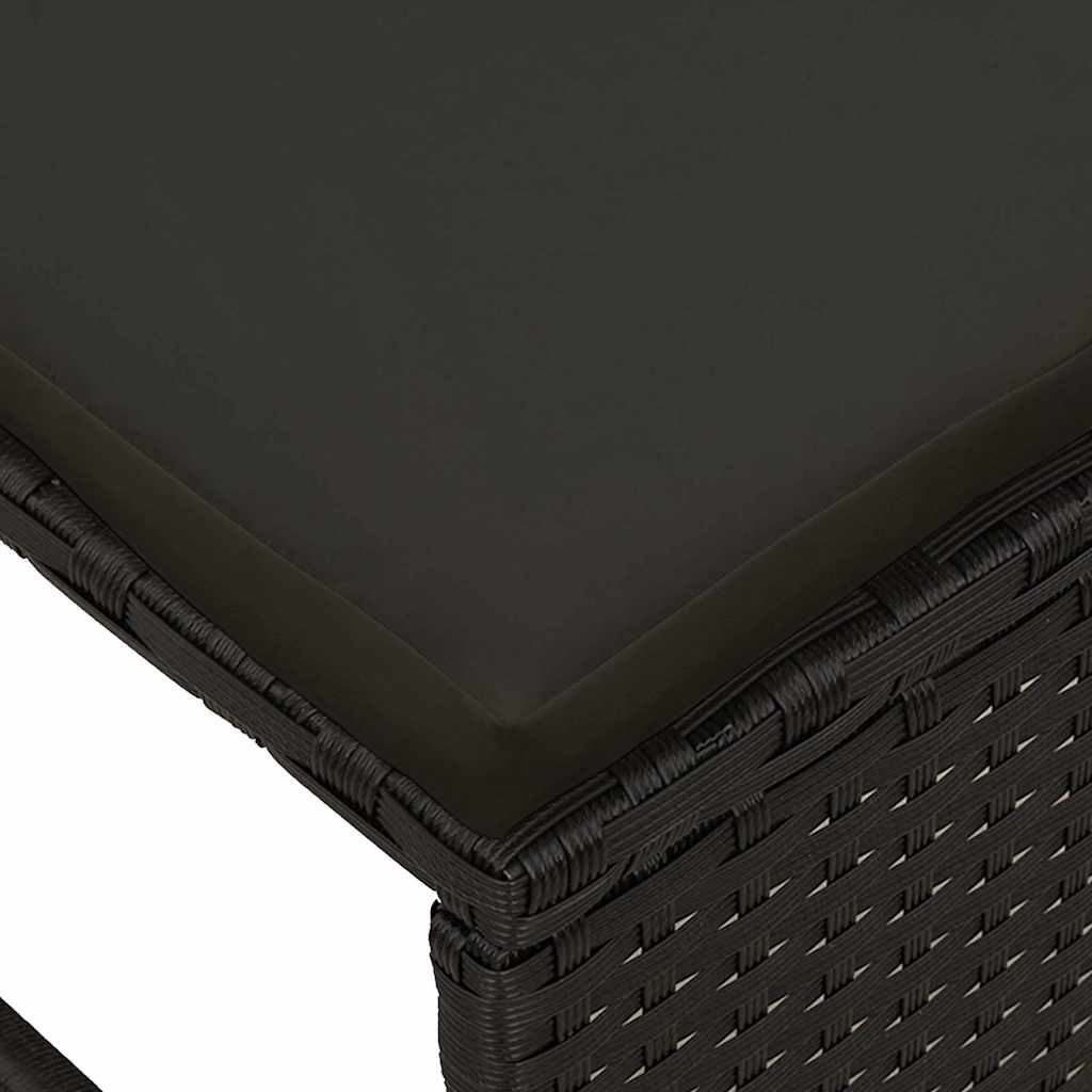 Gartensofa-set 6 stk. Schwarz Poly-Rattan