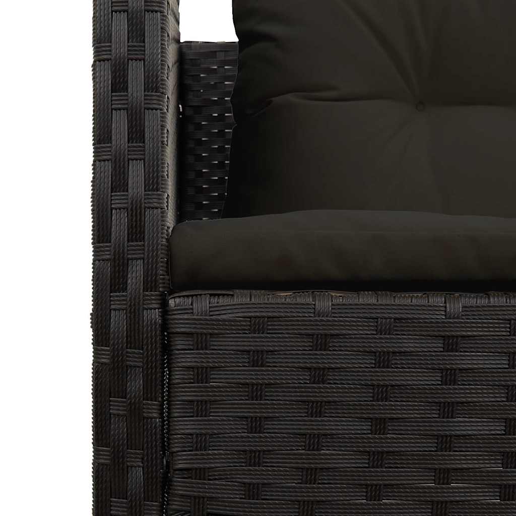 Gartensofa-set 6 stk. Schwarz Poly-Rattan