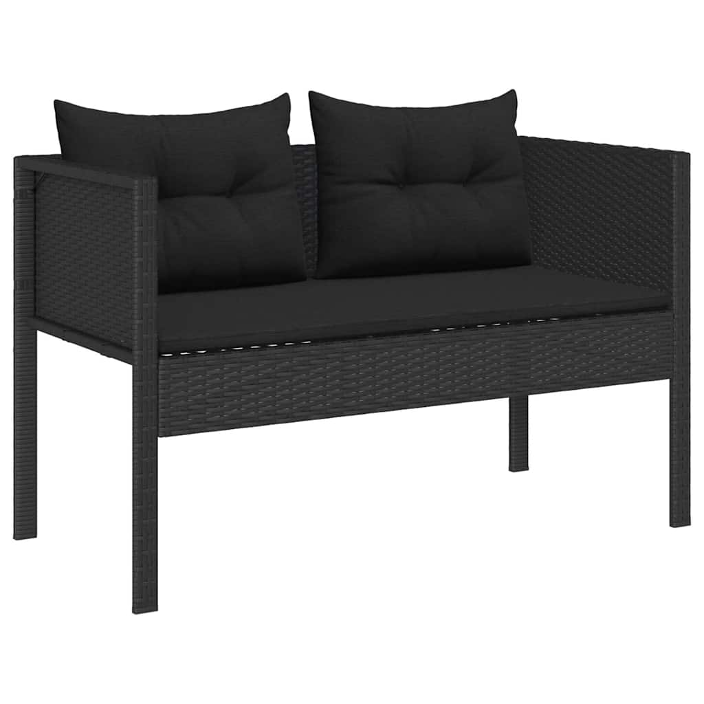 Gartensofa-set 6 stk. Schwarz Poly-Rattan