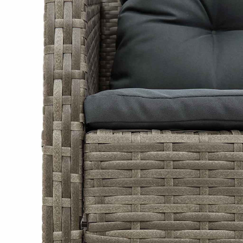 Gartensofa-set mit Kissen 6 pcs Grau und Dunkelgrau Poly-Rattan