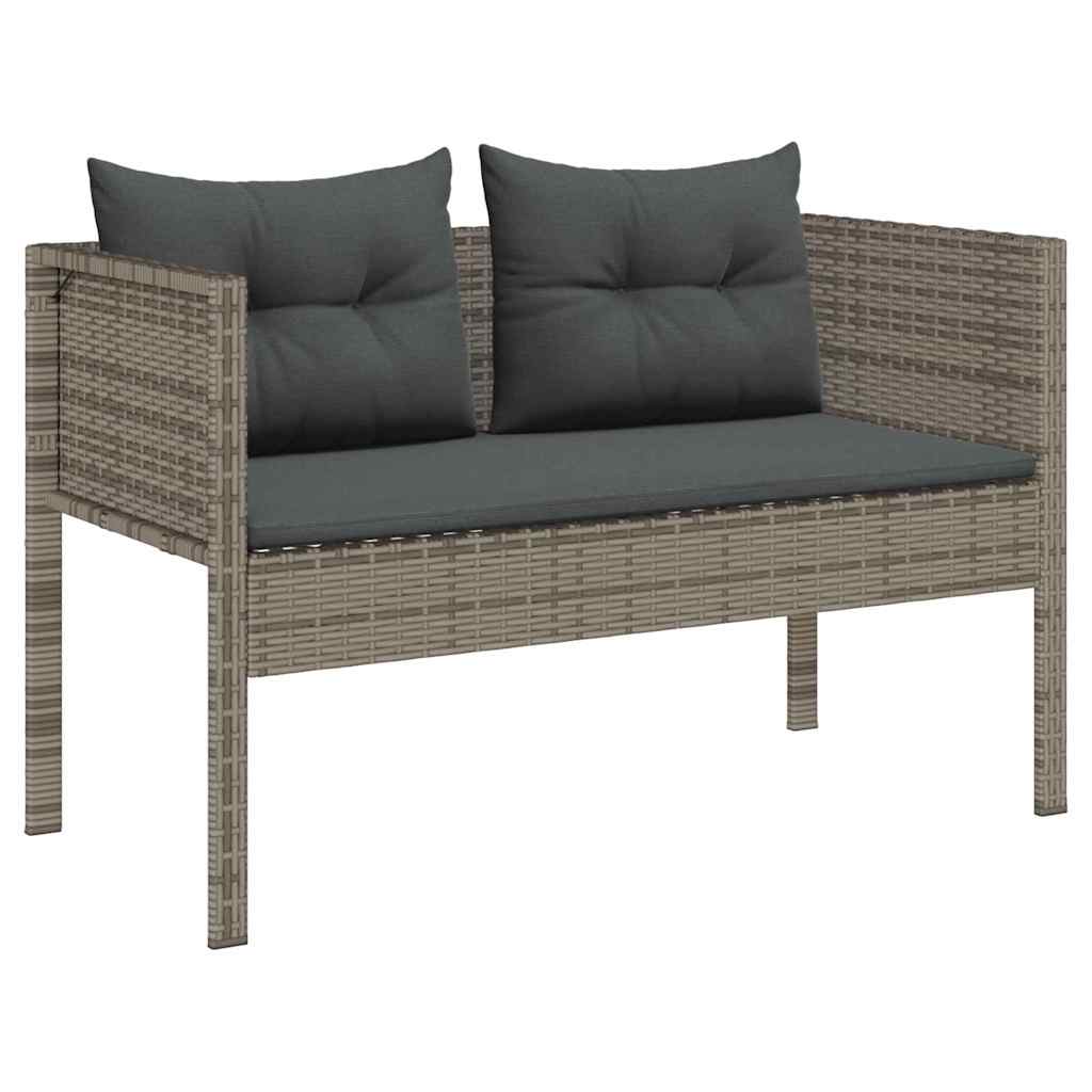 Gartensofa-set mit Kissen 6 pcs Grau und Dunkelgrau Poly-Rattan