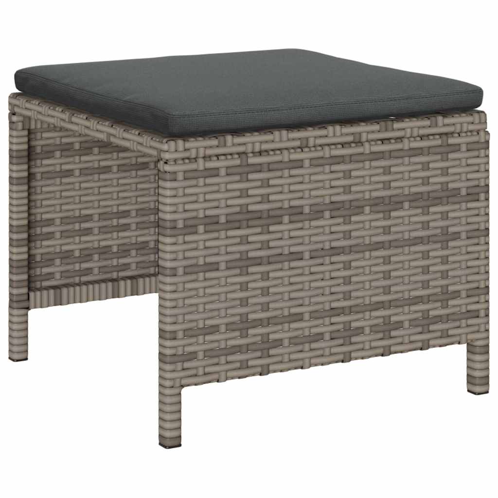 Gartensofa-set mit Kissen 6 pcs Grau und Dunkelgrau Poly-Rattan