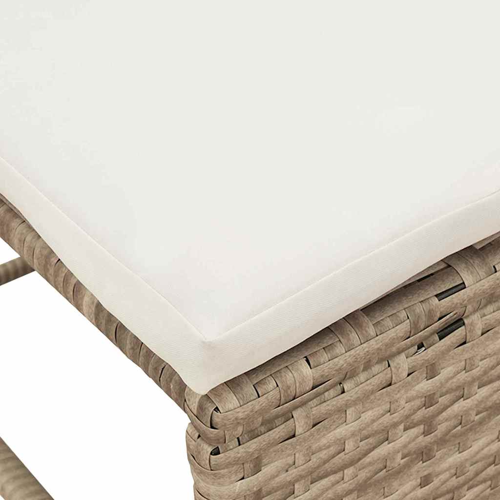 Gartensofa-set mit Kissen 6 pcs Beige und Creme Poly-Rattan