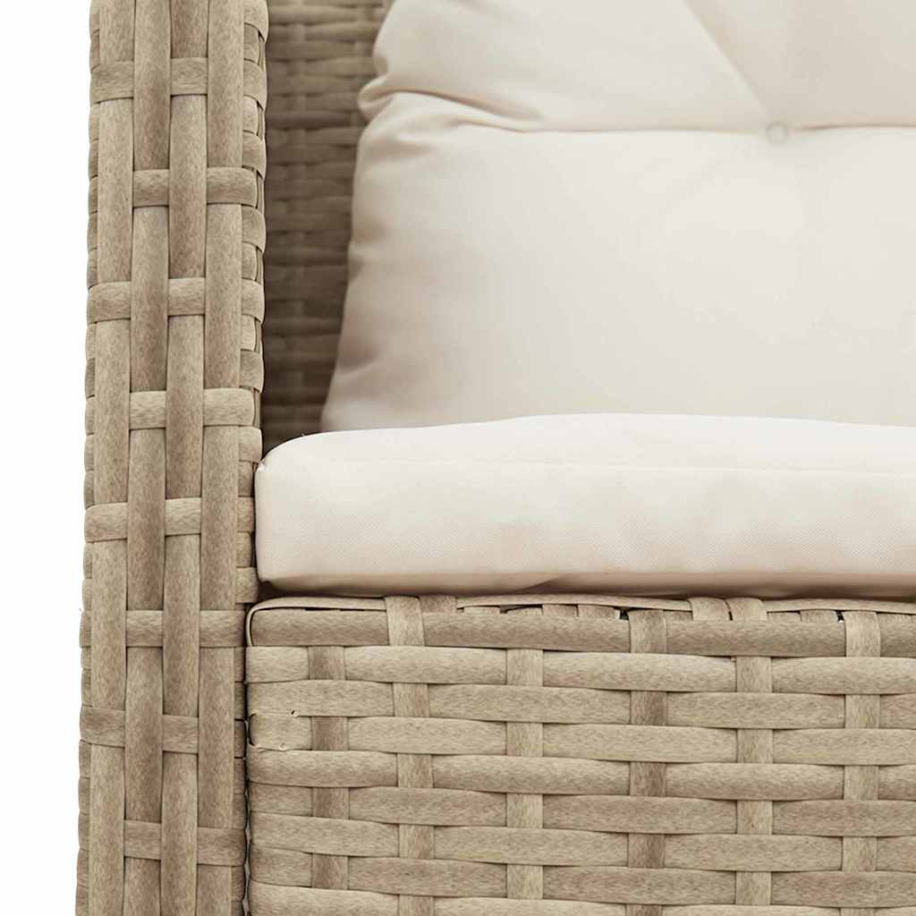 Gartensofa-set mit Kissen 6 pcs Beige und Creme Poly-Rattan