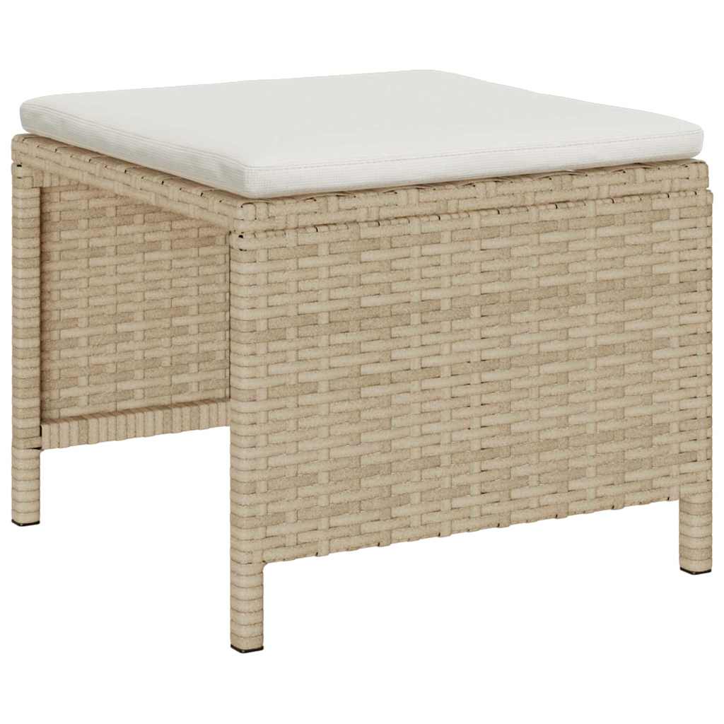 Gartensofa-set mit Kissen 6 pcs Beige und Creme Poly-Rattan