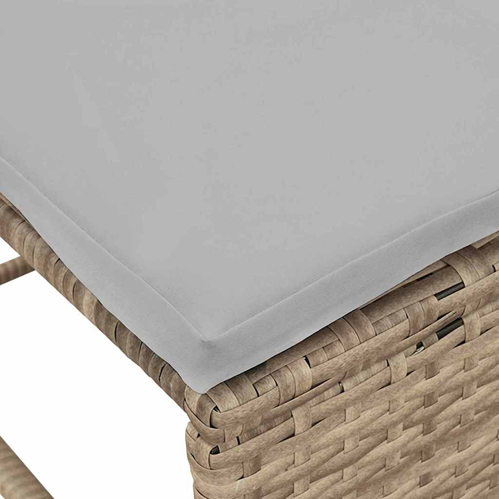 Gartensofa-set mit Kissen 6 pcs Beige und Hellgrau Poly-Rattan