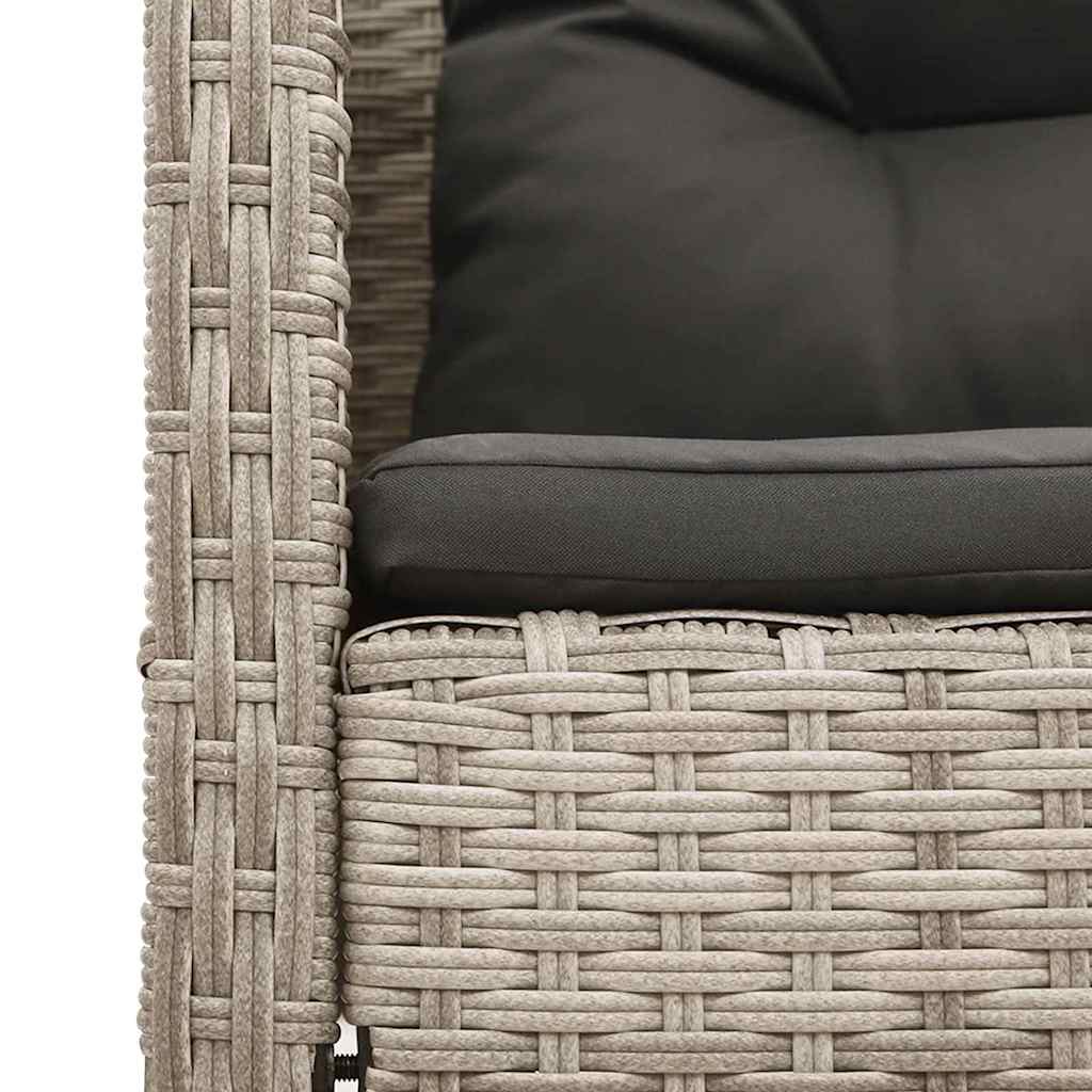 Gartensofa-set 6 pcs Hellgrau und Dunkelgrau Poly-Rattan
