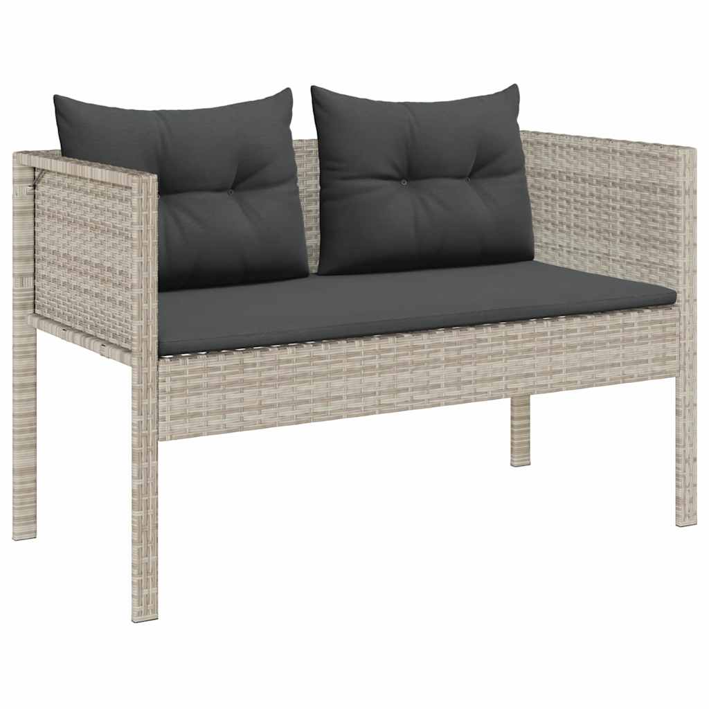 Gartensofa-set 6 pcs Hellgrau und Dunkelgrau Poly-Rattan