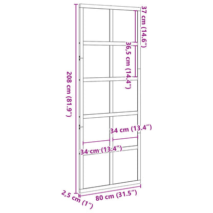 Scheunentür Wachsbraun 80 x 208 cm Massives Kiefernholz
