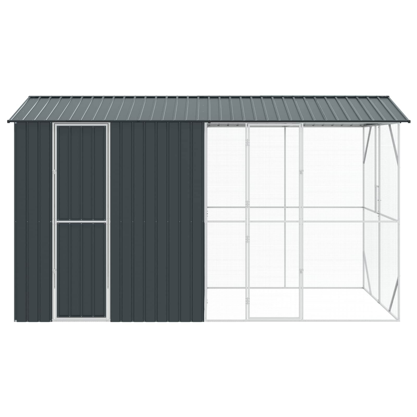 Vogelkäfig Anthrazit 430 x 208 x 247 cm Verzinkter Stahl