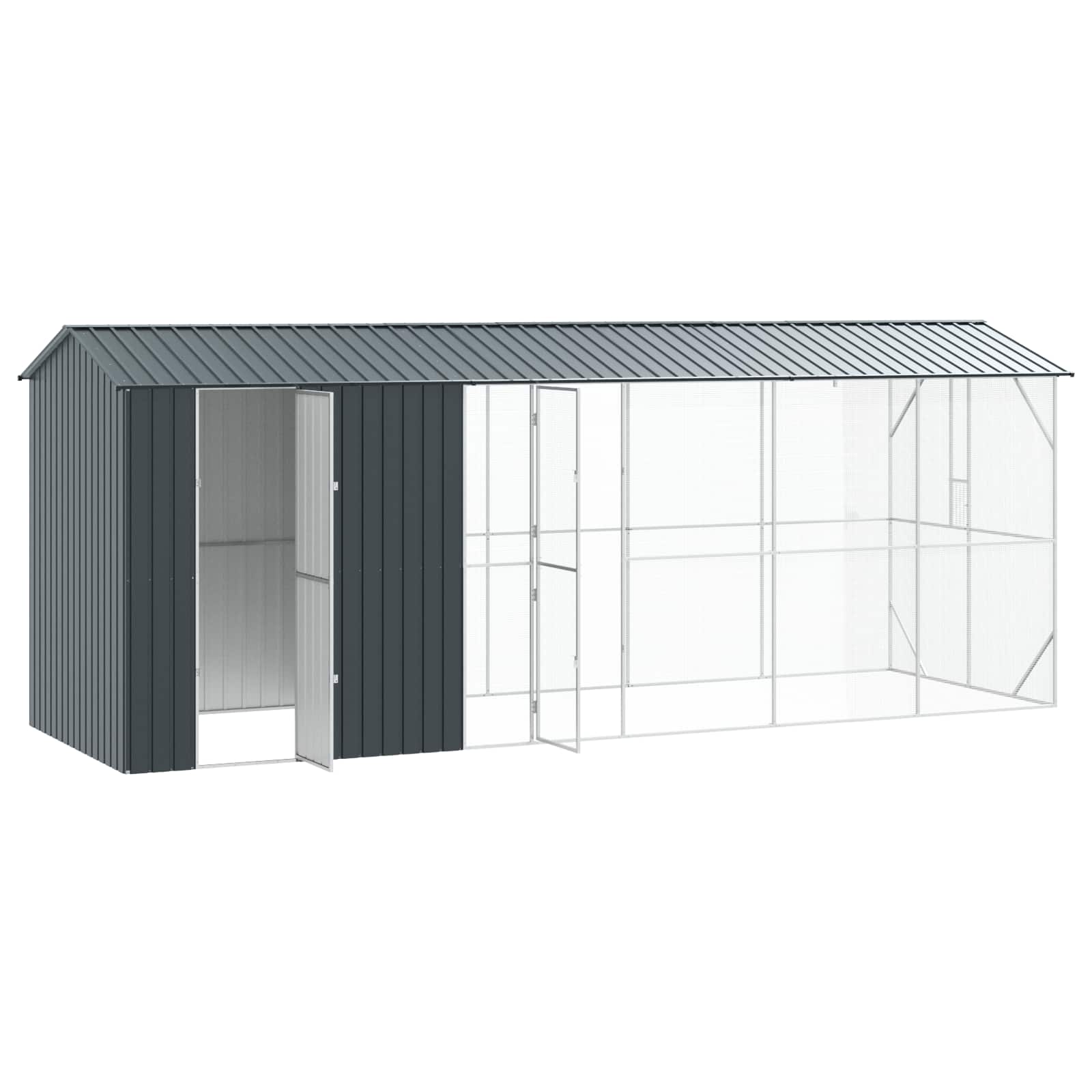 Vogelkäfig Anthrazit 645 x 208 x 247 cm Verzinkter Stahl