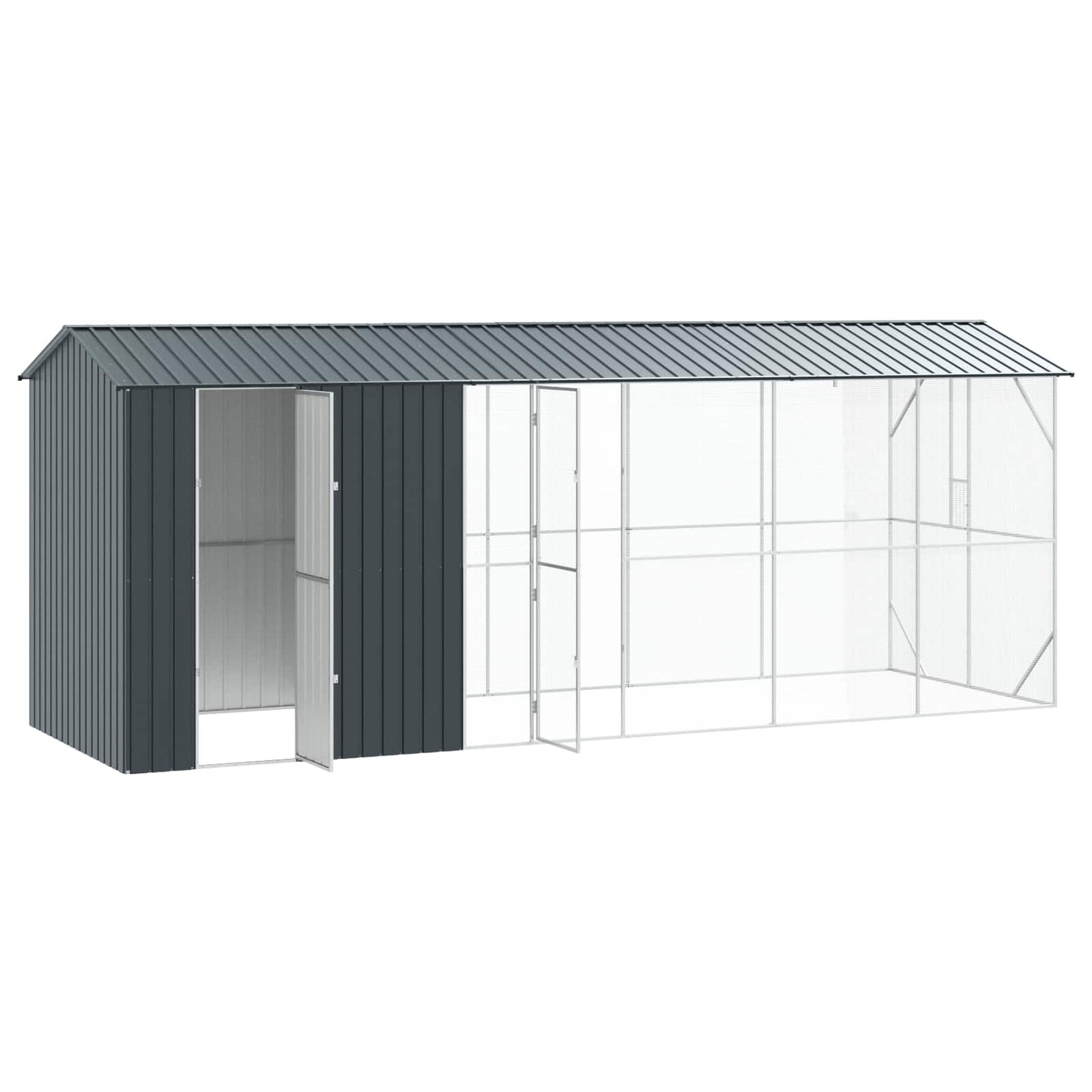 Vogelkäfig Anthrazit 645 x 208 x 247 cm Verzinkter Stahl