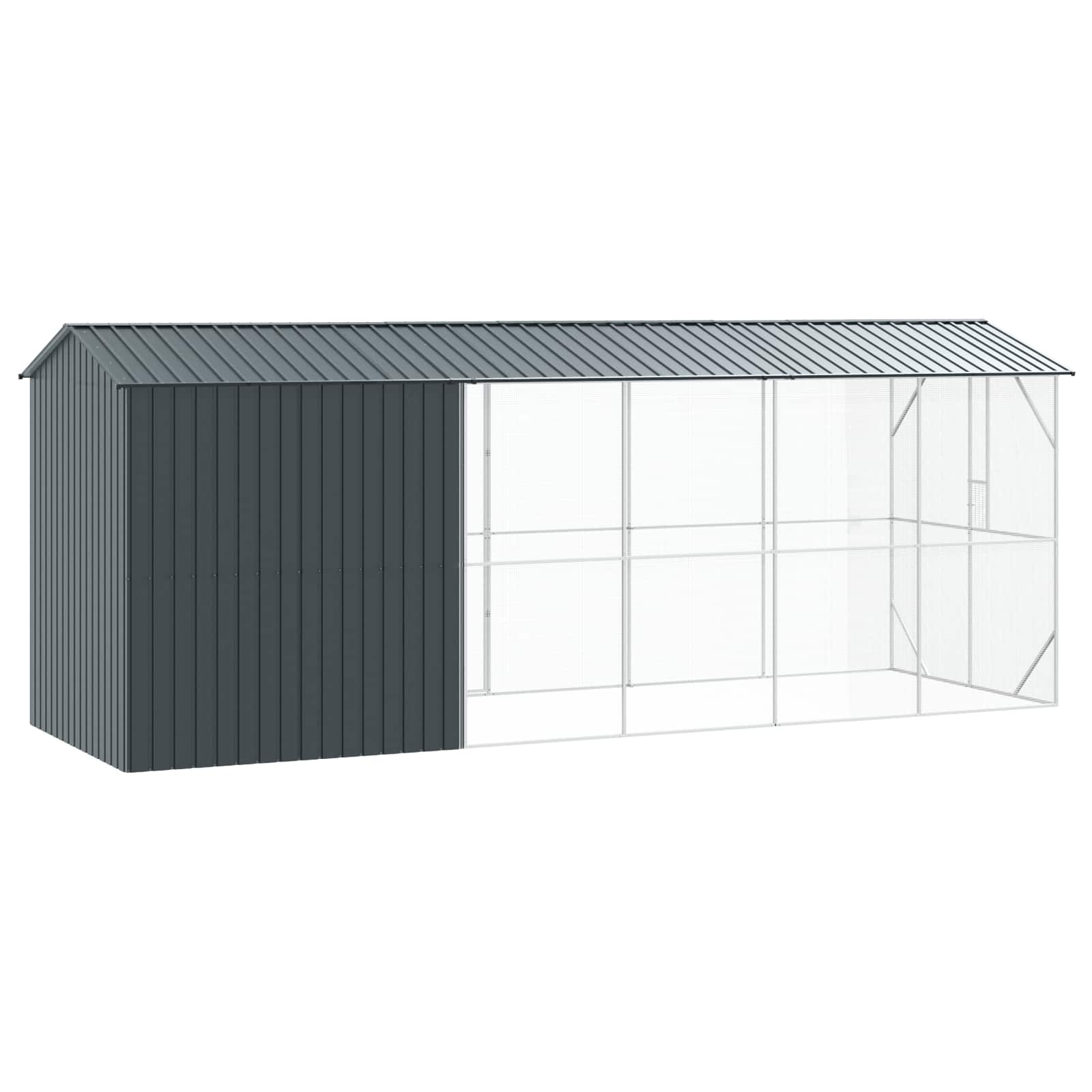 Vogelkäfig Anthrazit 645 x 208 x 247 cm Verzinkter Stahl