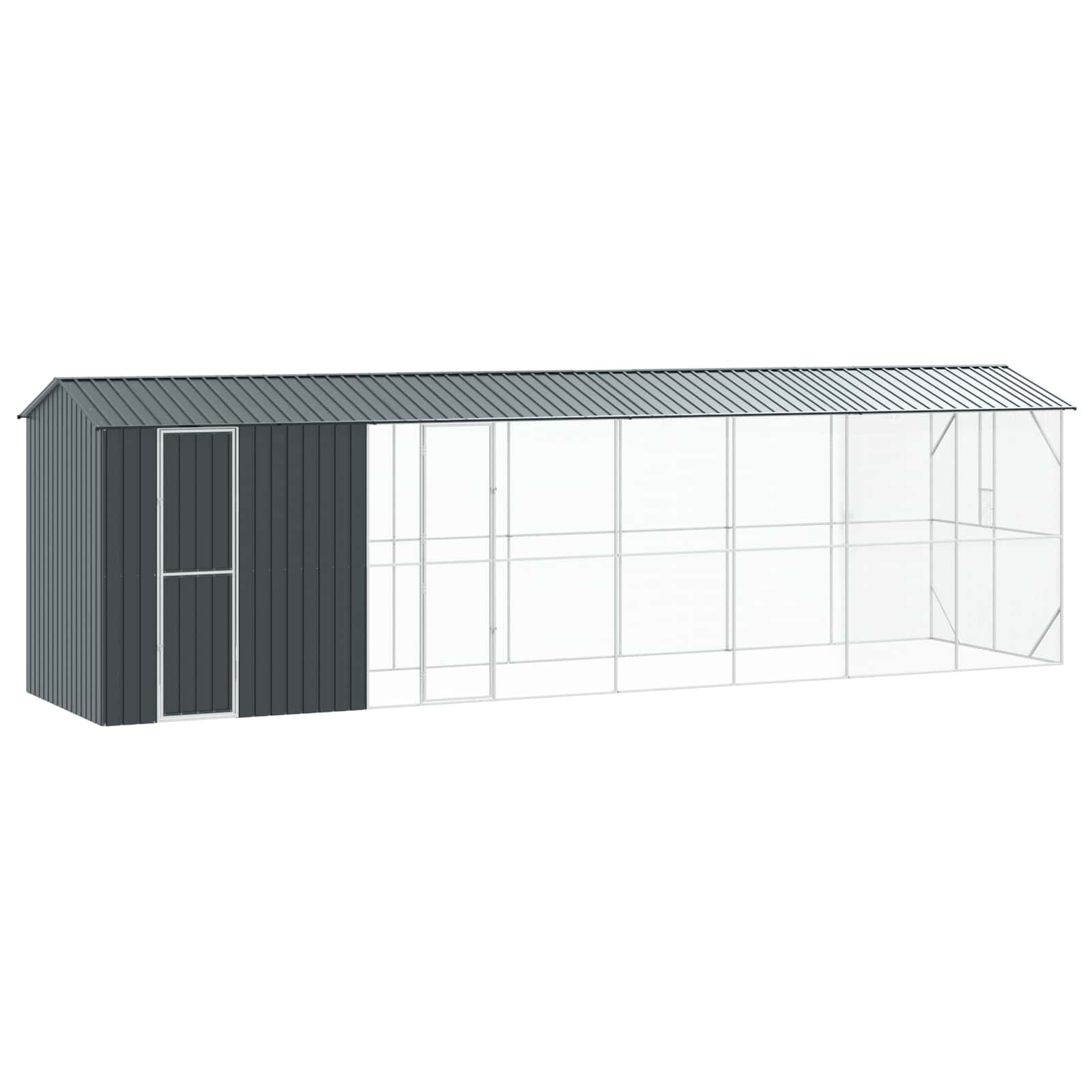 Vogelkäfig Anthrazit 860 x 208 x 247 cm Verzinkter Stahl