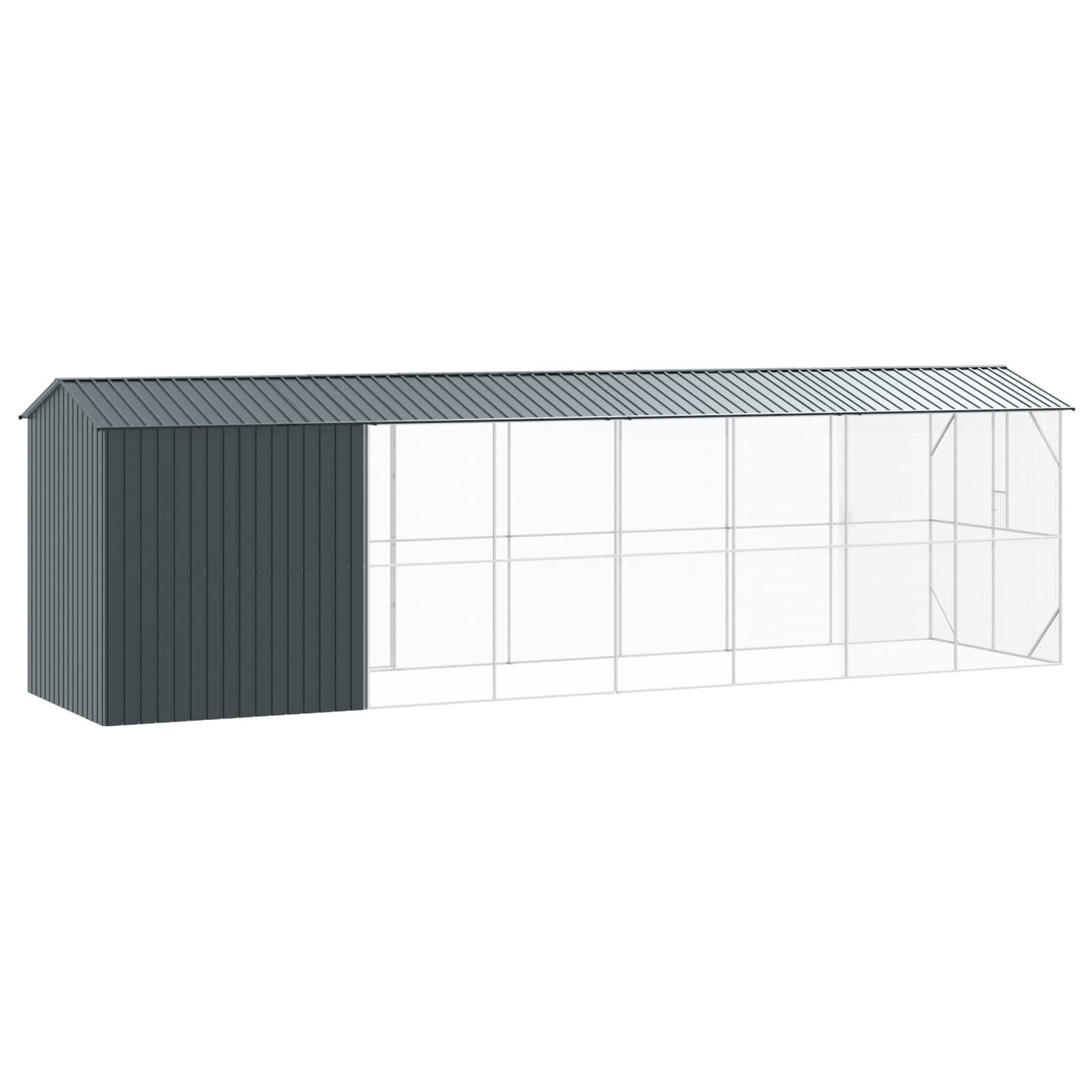 Vogelkäfig Anthrazit 860 x 208 x 247 cm Verzinkter Stahl