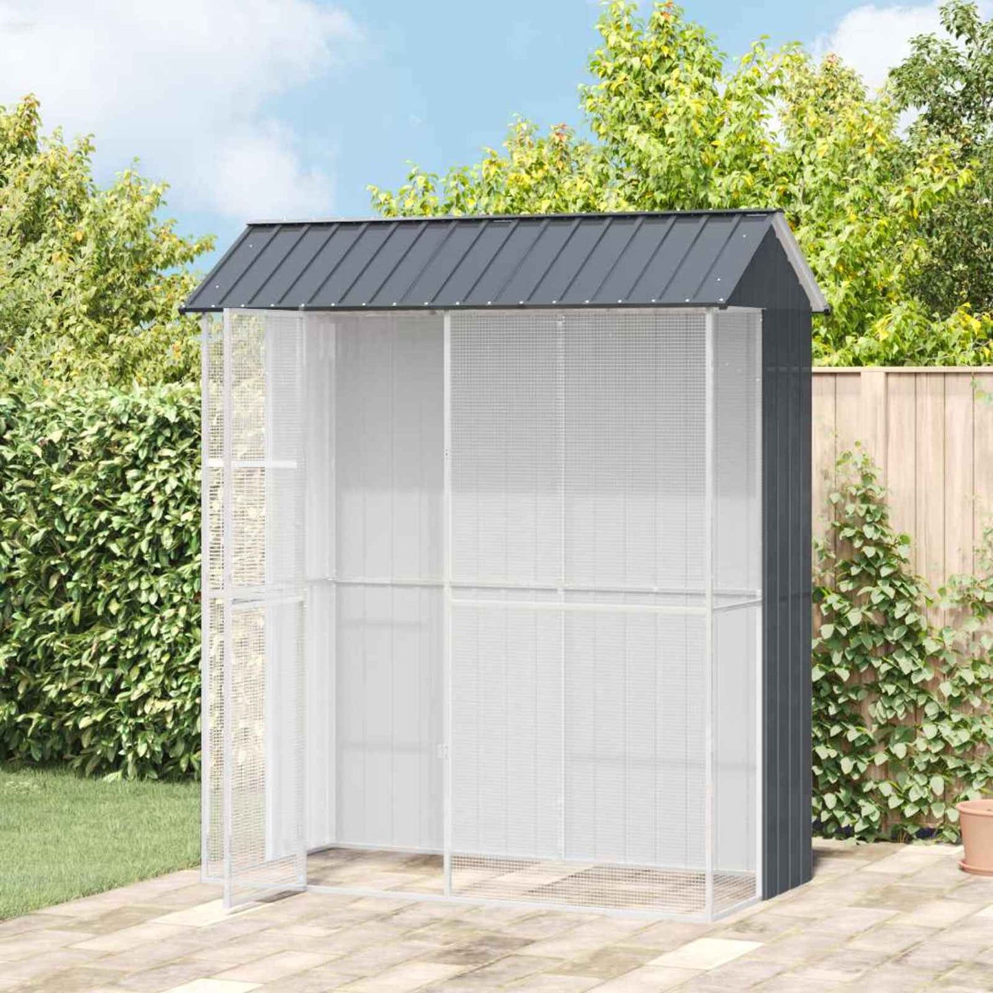 Vogelkäfig Anthrazit 215 x 110 x 247 cm Verzinkter Stahl