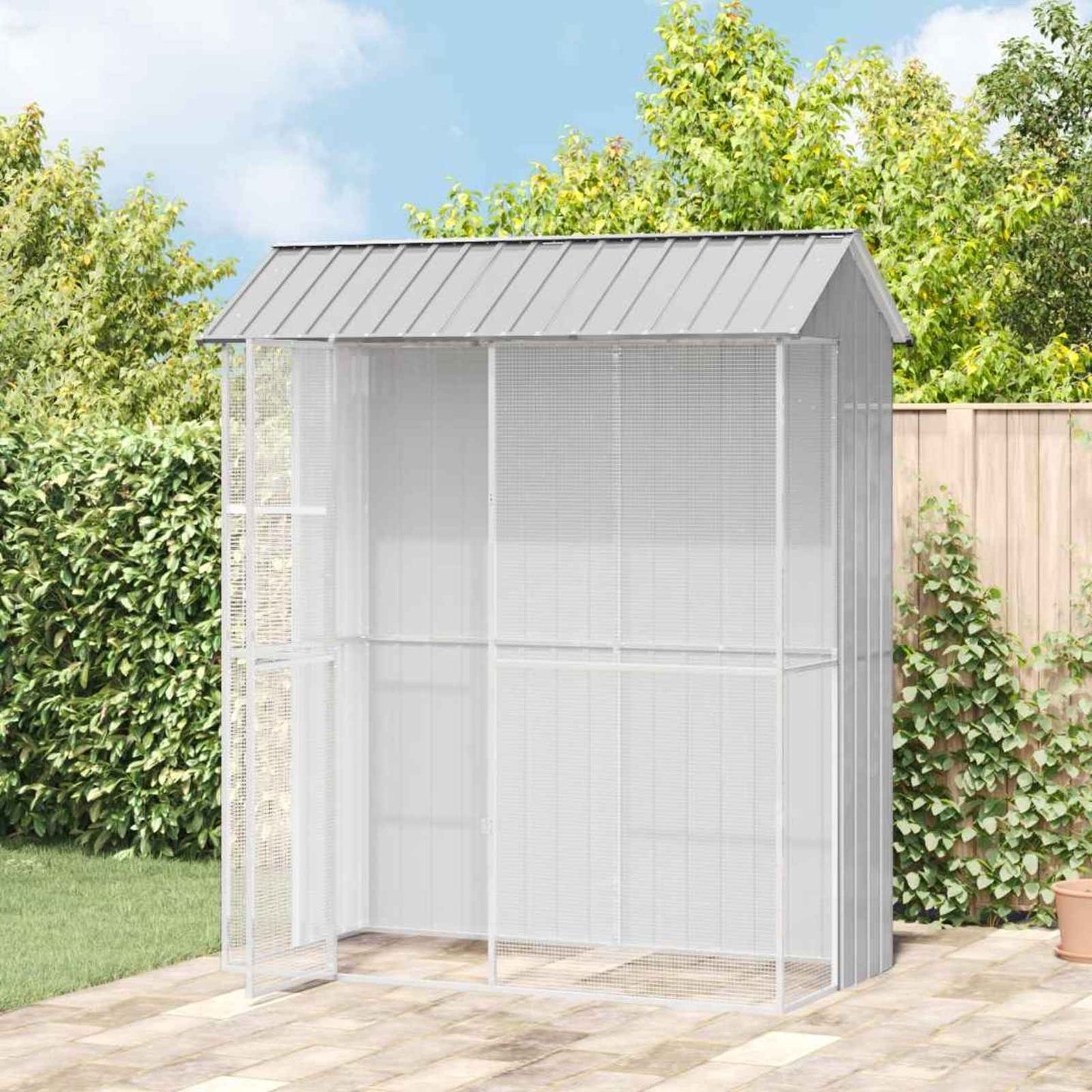 Vogelkäfig Grau 215 x 110 x 247 cm Verzinkter Stahl