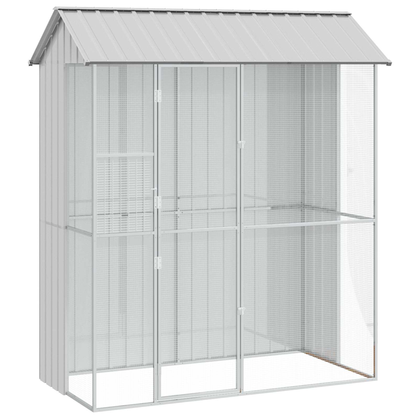 Vogelkäfig Grau 215 x 110 x 247 cm Verzinkter Stahl