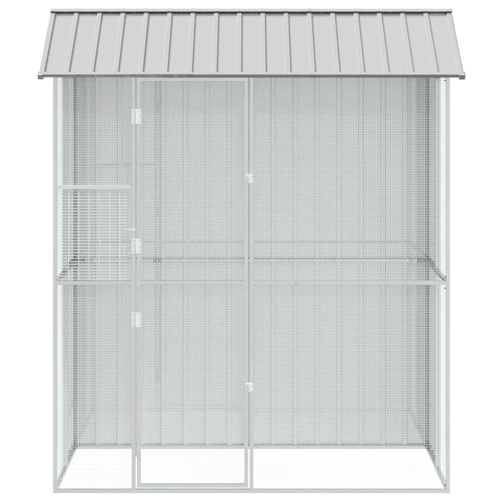 Vogelkäfig Grau 215 x 110 x 247 cm Verzinkter Stahl