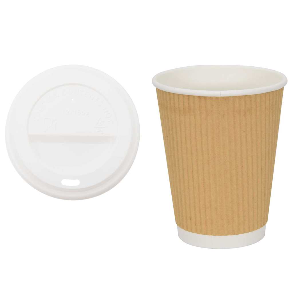 Pappbecher mit Deckeln 1000 Stk. 16oz 400ml